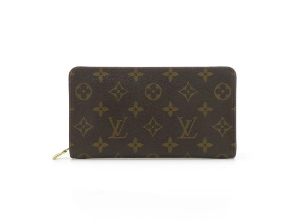 LOUIS VUITTON Long Wallet Portemonnaie Zip Monogram Round